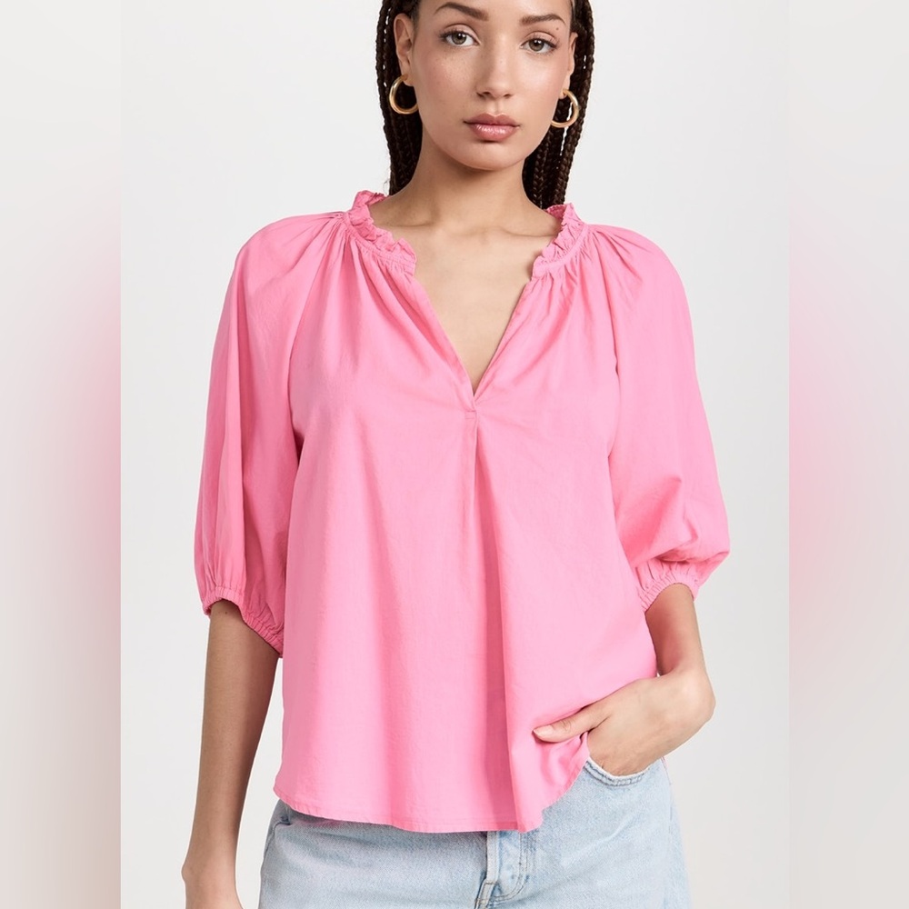 Xirena Women’s Jules Top Size Small Bright Hot Pink 100% Cotton